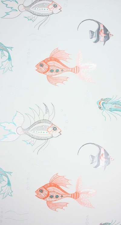 product image of Aquarium Wallpaper in silver from the Perroquet Collection by Nina Campbell 546