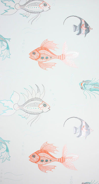 product image of Sample Aquarium Wallpaper in silver from the Perroquet Collection by Nina Campbell 567