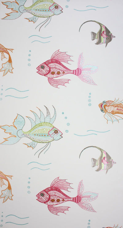 product image of Sample Aquarium Wallpaper in multi-color from the Perroquet Collection by Nina Campbell 531