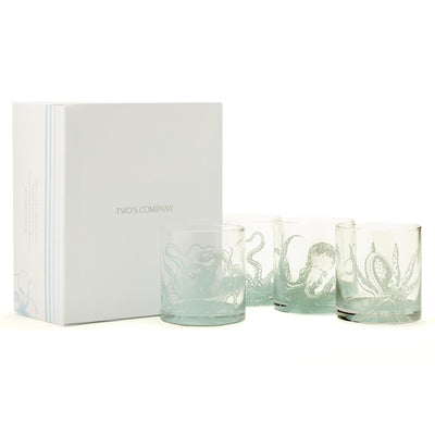 product image of Ocean Water Double Old Fashioned Glasses Set Of 4 By Twos Company Twos 51522 1 532