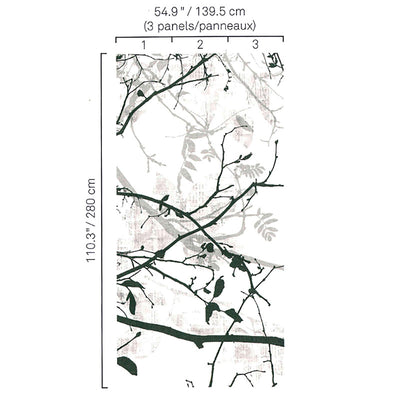 product image of Branches Sway Wall Mural in Grey/Black/Cream 598