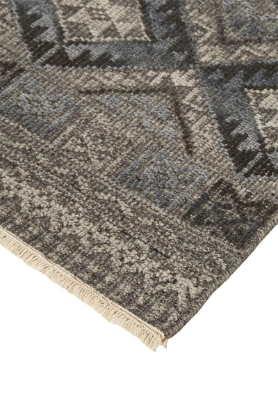 product image for Eckhart Hand Knotted Gray and Blue Rug by BD Fine Corner Image 1 36