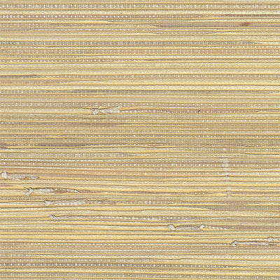 product image of Grasscloth Woven Natural Wallpaper in Soft Yellow/Gold 520