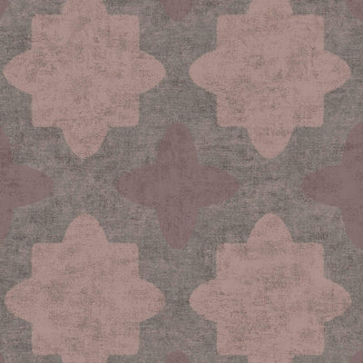 product image of Geo Print Contrast Wallpaper in Brown/Rose 589