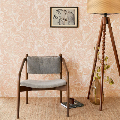 product image for Floral Opulent Wallpaper in Coral/Cream 1