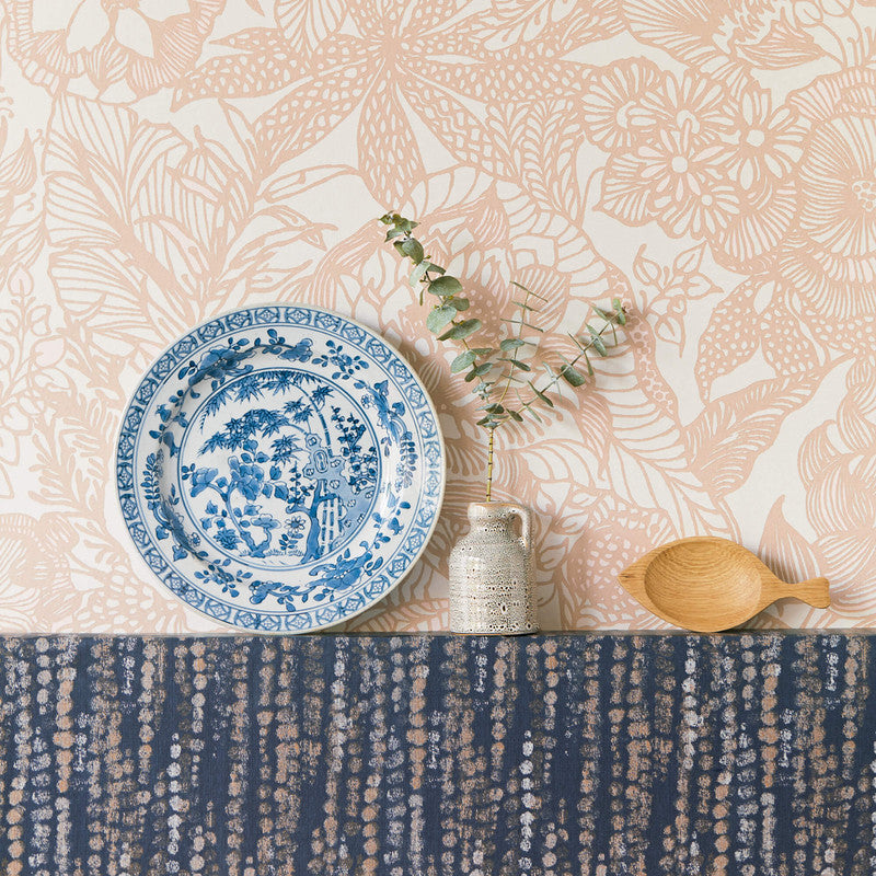 media image for Floral Opulent Wallpaper in Coral/Cream 268