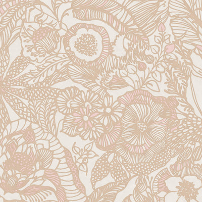 product image for Floral Opulent Wallpaper in Coral/Cream 88