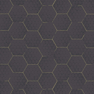 product image of Honeycomb Wallpaper in Black/Gold 587