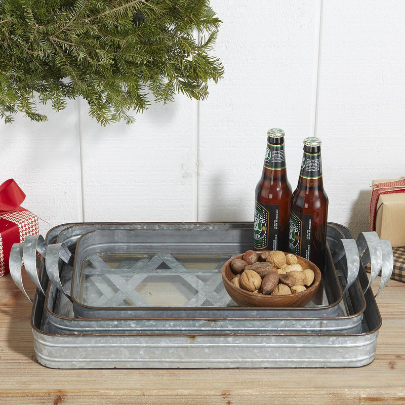 media image for farm to table galvanized iron gallery trays in various sizes 2 230