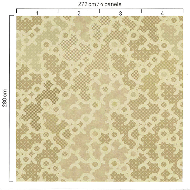 media image for Abstract Geo Wall Mural in Beige/Taupe 289