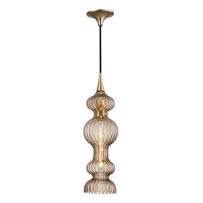 product image for hudson valley pomfret 1 light pendant with bronze glass 1600 1 15