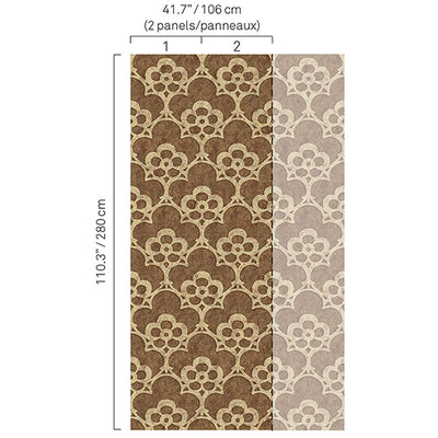 product image of Floral Modern Wallpaper in Charcoal/Bronze 50