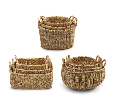 product image of hand woven seagrass baskets in various styles 1 527