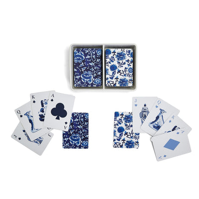 product image for chinoiserie playing cards with ceramic storage box 5 8