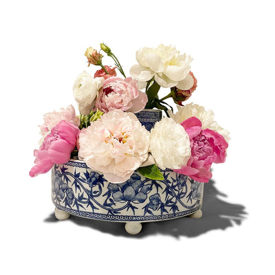 product image for blue and white pavilion hand painted floral arranger 53569 4 83