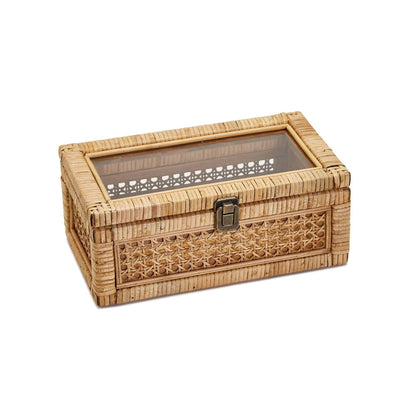 product image of Balboa Hand Crafted Rattan Decorative Desktop Box By Twos Company Twos 53698 1 582