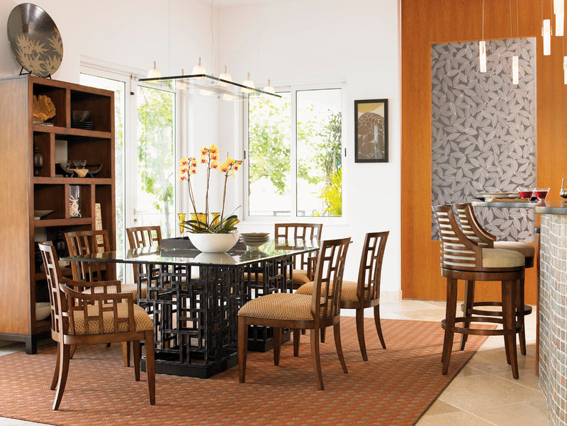 media image for south sea dining tablewith glass top by tommy bahama home 01 0536 875 60c 8 263