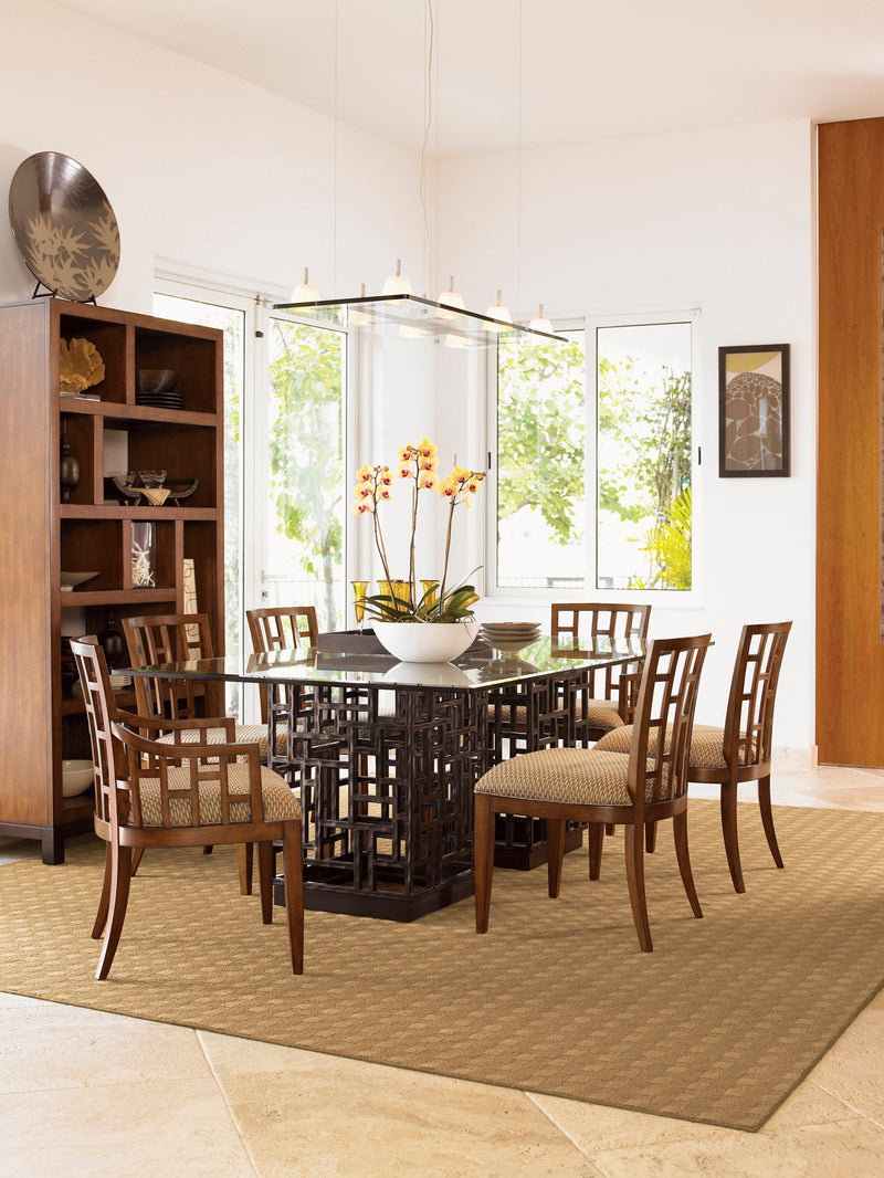 media image for south sea dining tablewith glass top by tommy bahama home 01 0536 875 60c 9 281