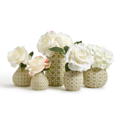 product image of Countryside Green Embossed Cane Vase Set Of 5 By Twos Company Twos 53750 1 534