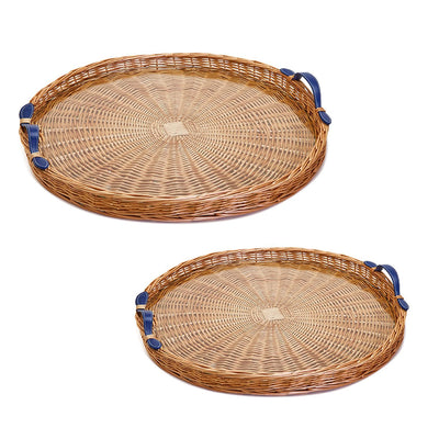 product image for round hand crafted wicker trays set of 2 1 48