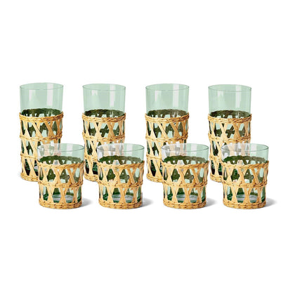 product image of Countryside Chic 24 Pc Hand Woven Lattice Drinking Glass By Twos Company Twos 53783 1 567