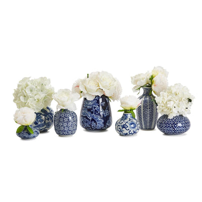 product image of Blue And White Hand Painted Vase Set Of 7 By Twos Company Twos 53804 1 516