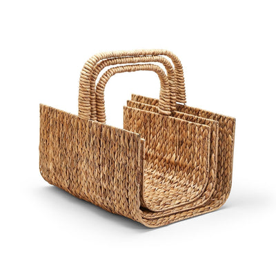 product image of Fish Bone Weave Hand Crafted Carrier Baskets Set Of 3 By Twos Company Twos 53850 1 590