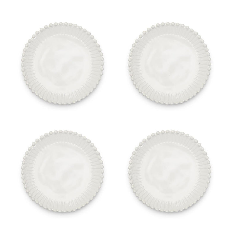 media image for Heirloom Embossed Pearl Edge Appetizer Dessert Plates Set Of 4 By Twos Company Twos 53940 1 227