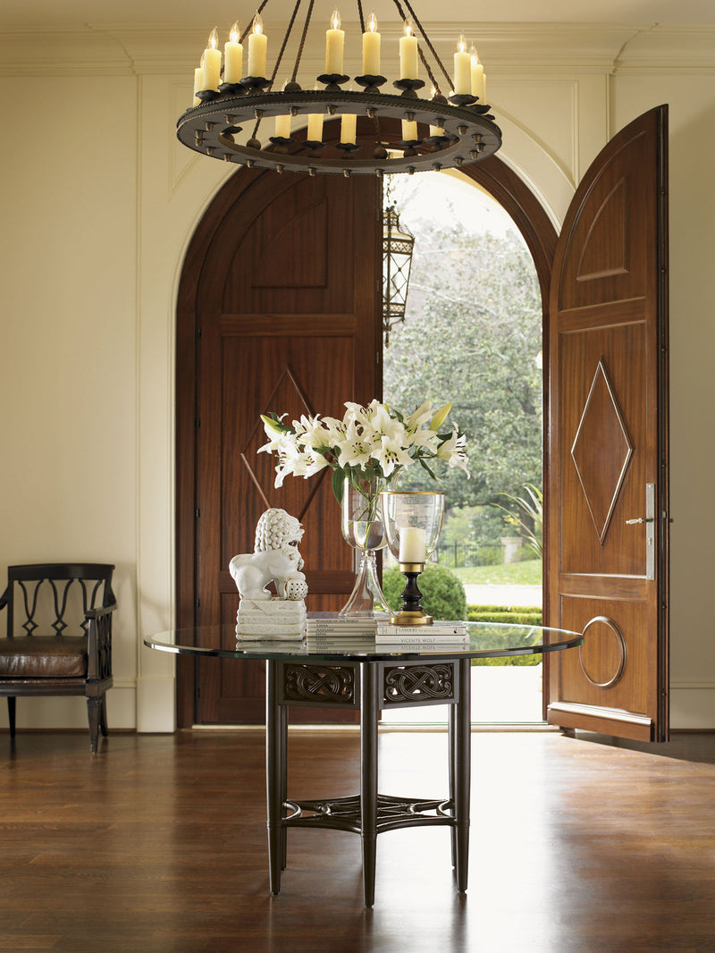 media image for sugar and lace dining tablewith glass top by tommy bahama home 01 0539 875 54c 4 251