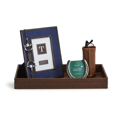 product image for horse country set of 2 decorative trays with polished horse bit accent 7 49