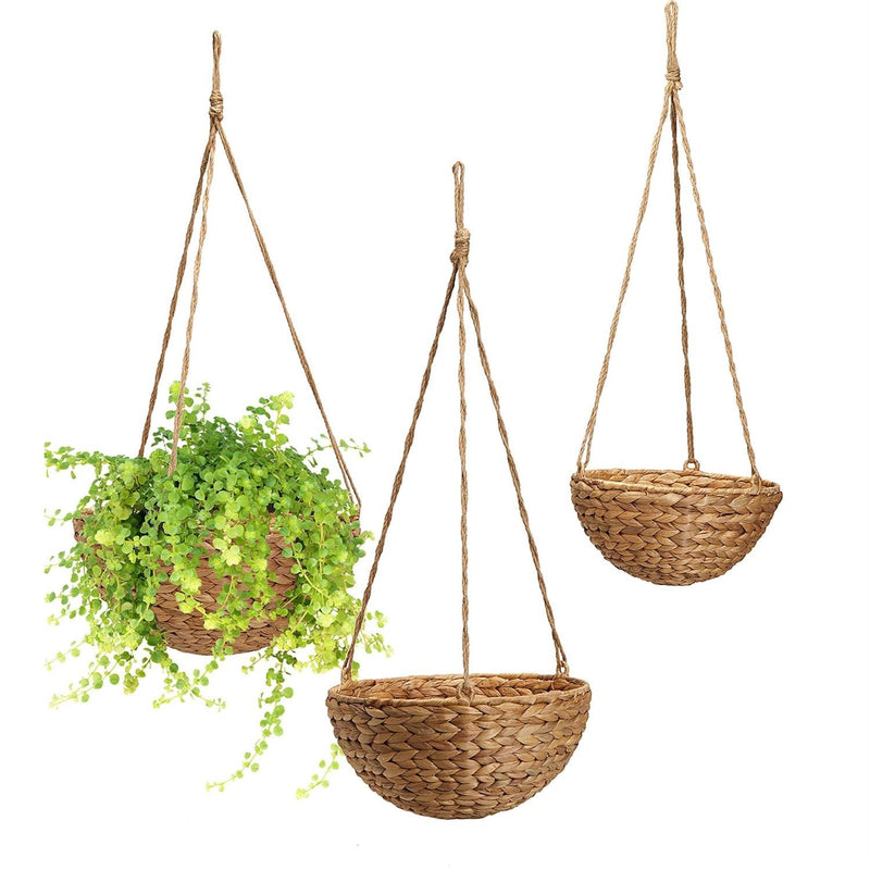 media image for Rice Nut Weave Graduated Sized Round Hanging Basket Set Of 3 By Twos Company Twos 54302 1 281