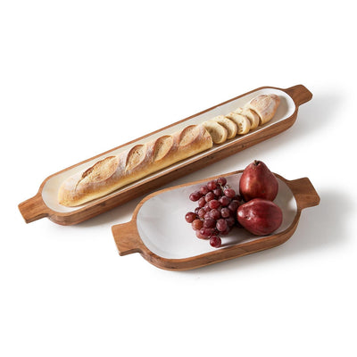 product image for Hand-Crafted Oblong Tray / Platter - Set of 2 16