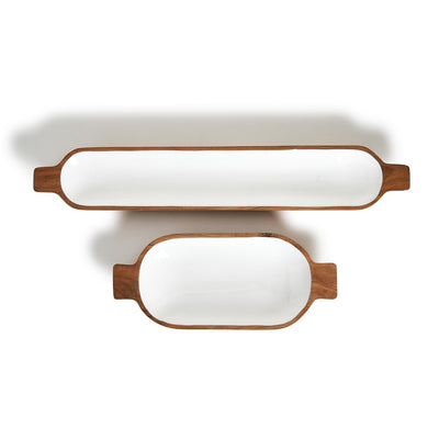product image for Hand-Crafted Oblong Tray / Platter - Set of 2 32