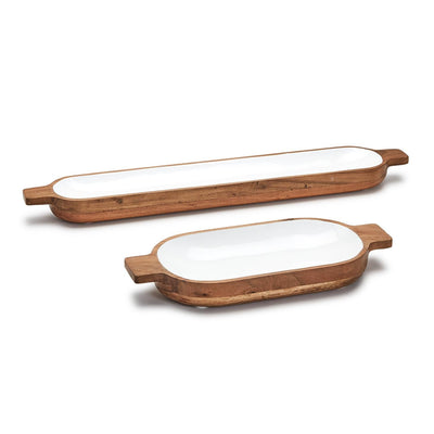 product image of Hand-Crafted Oblong Tray / Platter - Set of 2 555