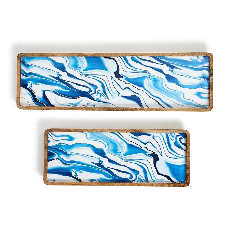 media image for Aptware Blue Long Rectangular Serving Tray Platter Set Of 2 By Twos Company Twos 54350 1 296