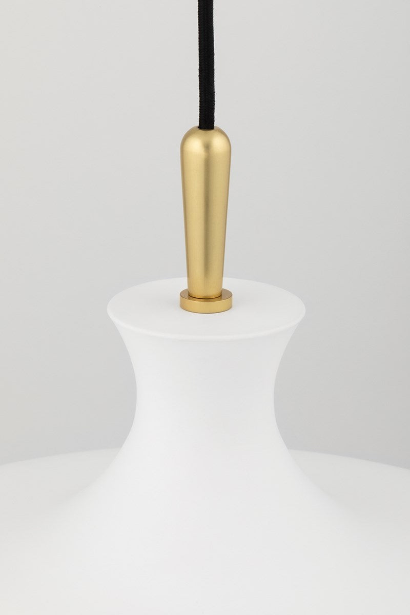media image for cassidy 1 light large pendant by mitzi h421701l agb wh 4 261