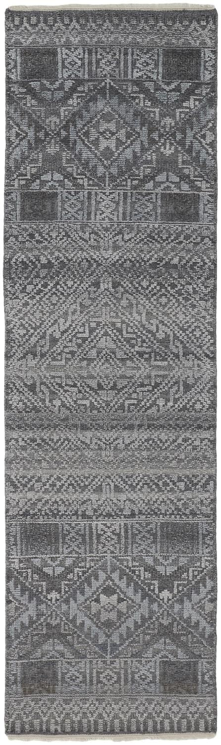 media image for Eckhart Hand Knotted Gray and Blue Rug by BD Fine Flatshot Image 1 21