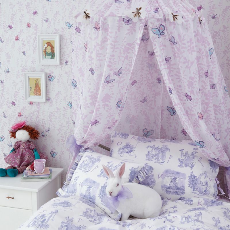 Shop Butterfly Meadow Wallpaper in Purple from the Zagazoo Collection