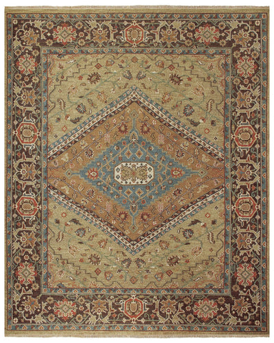 product image of Albemarle Hand Knotted Tuape and Blue Rug by BD Fine Flatshot Image 1 593