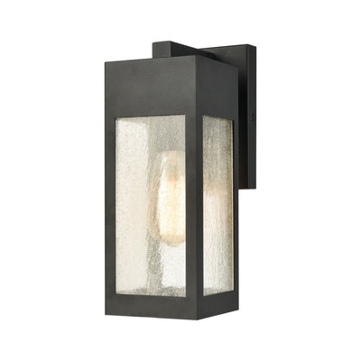 product image of Angus 1-Light Small Outdoor Sconce in Charcoal with Seedy Glass Enclosure by BD Fine Lighting 557