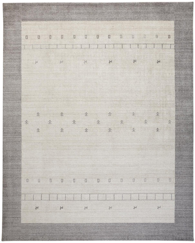 media image for Yurie Hand Knotted Beige and Gray Rug by BD Fine Flatshot Image 1 256