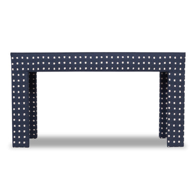 product image for Caroline Parsons Desk in Sunbrella Squares Indigo design by Moss Studio 19