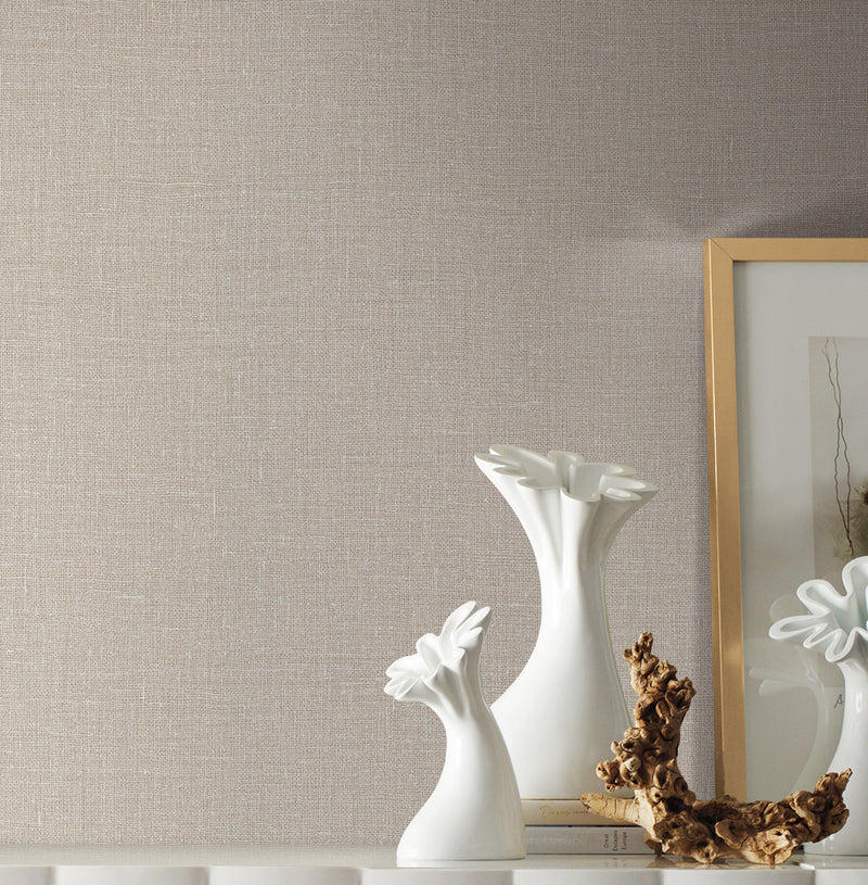 media image for Gesso Weave Wallpaper in Linen from the Handpainted Traditionals Collection by York Wallcoverings 260