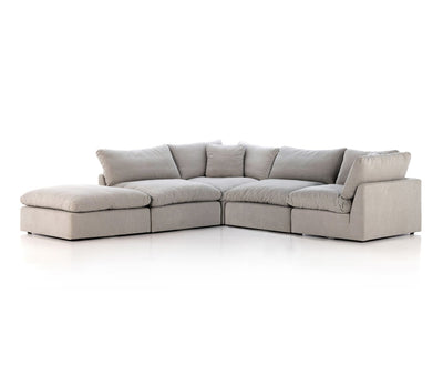 product image for Stevie 4-Piece Sectional Sofa w/ Ottoman in Various Colors Flatshot Image 1 10