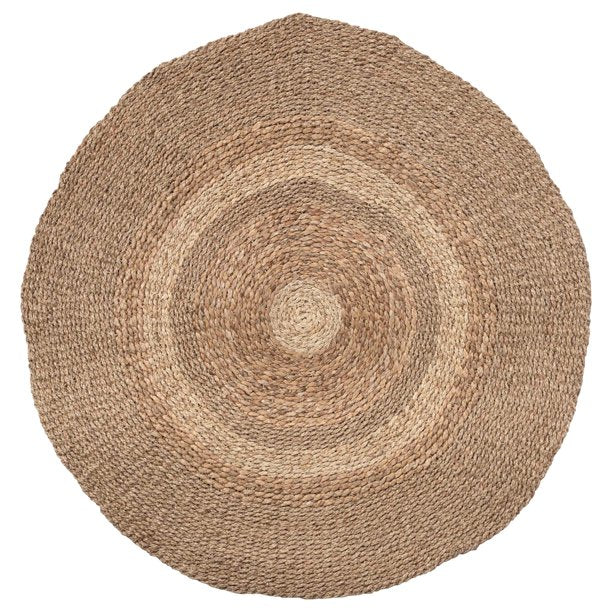 media image for round handwoven seagrass hyacinth rug 1 220