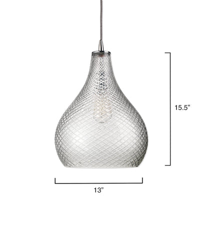 product image for Large Cut Glass Curved Pendant 89