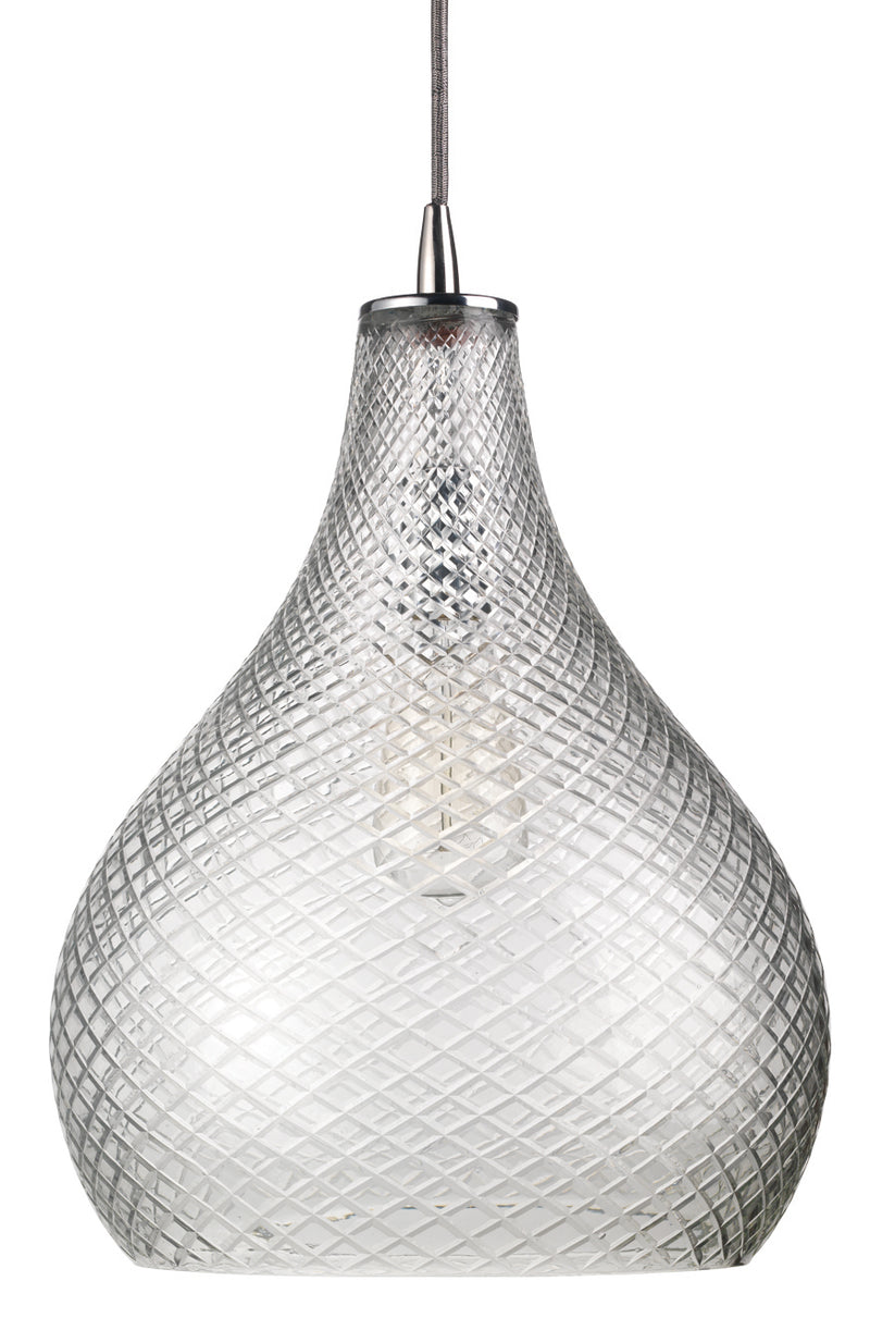 media image for Large Cut Glass Curved Pendant 293