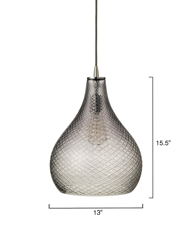 media image for Large Cut Glass Curved Pendant 238