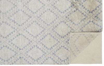product image for Bahar Hand Knotted Ivory and Blue Rug by BD Fine Fold Image 1 78