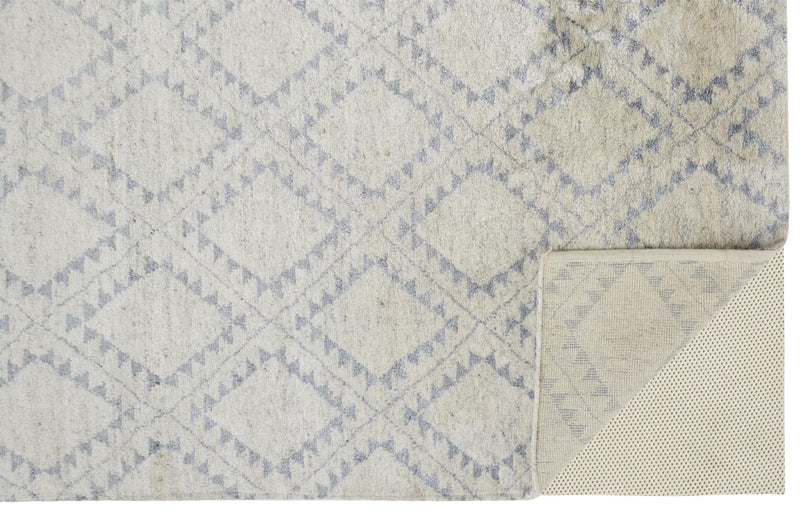 media image for Bahar Hand Knotted Ivory and Blue Rug by BD Fine Fold Image 1 272